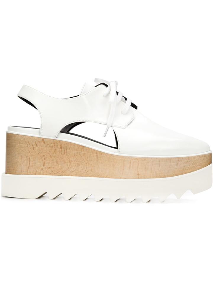 Stella Mccartney 'elyse' Cut-out Lace-up Shoes - White