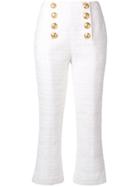 Balmain Textured Tweed Tailored Trousers - White