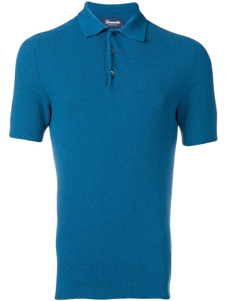 Drumohr Sponge Polo Shirt - Blue