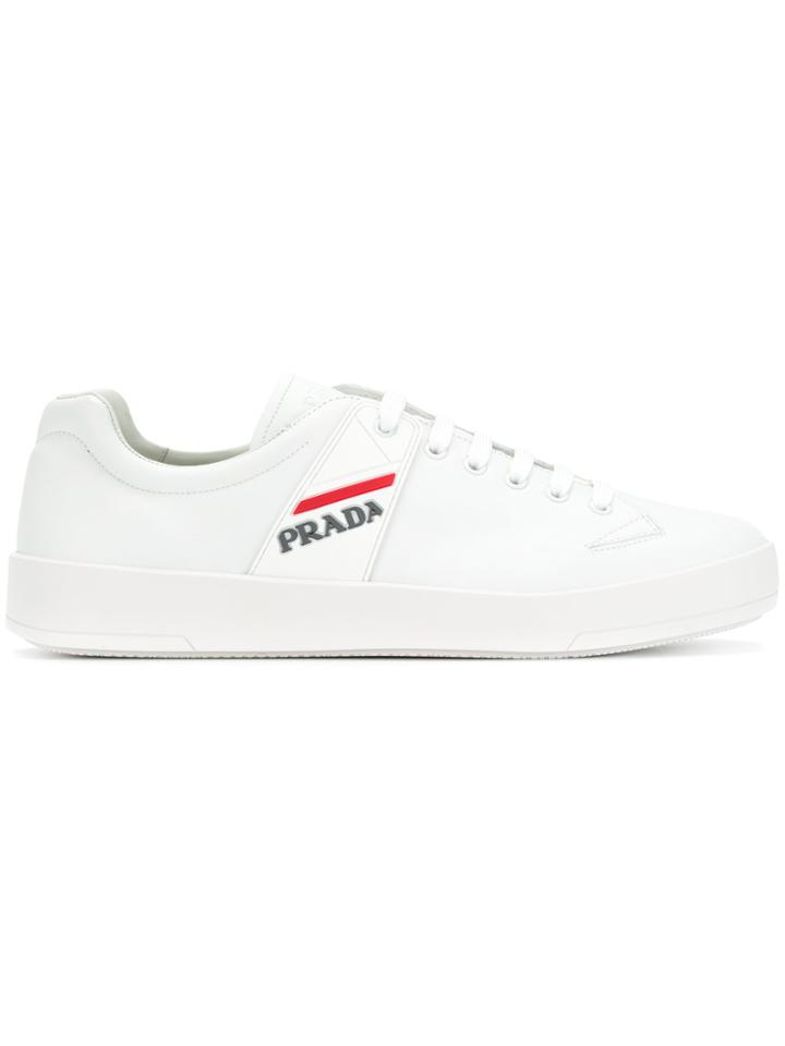 Prada Rubber Plaque Sneakers - White