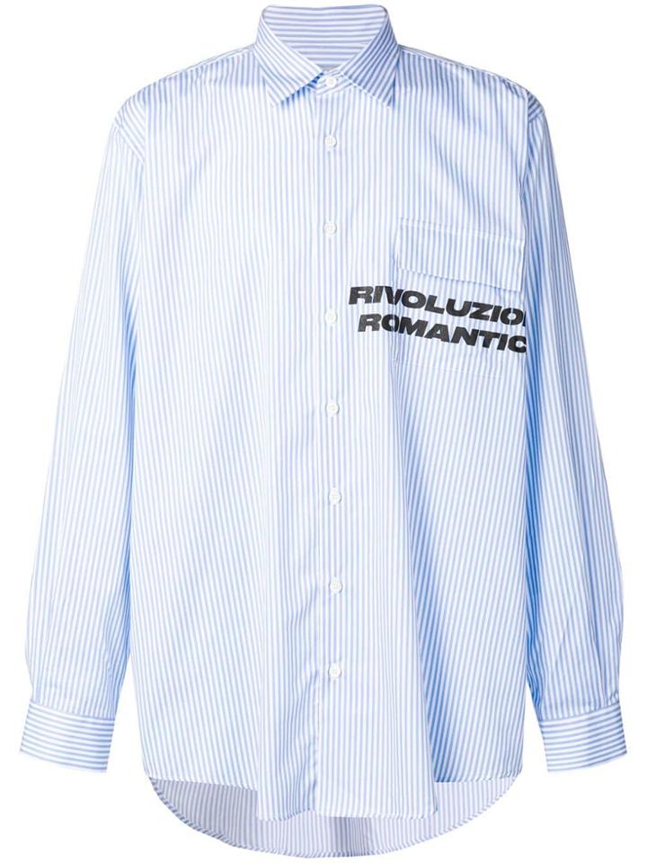 Paura 'revoluzione Romantica' Printed Shirt - Blue