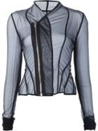 Rick Owens Lilies Sheer Draped 'princess' Fitted Jacket, Women's, Size: 44, Black, Polyimide/spandex/elastane