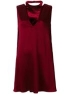 Valentino Plunge-neck Shift Dress - Red