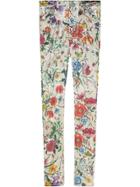 Gucci Super Skinny Pant With Flora Print - White