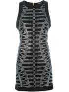 Balmain Glitter Dress, Women's, Size: 40, Black, Spandex/elastane/viscose/glass