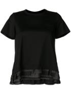 Sacai Ruffle Panel T-shirt - Black