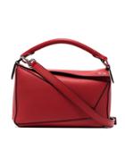 Loewe Red Puzzle Small Leather Shoulder Bag