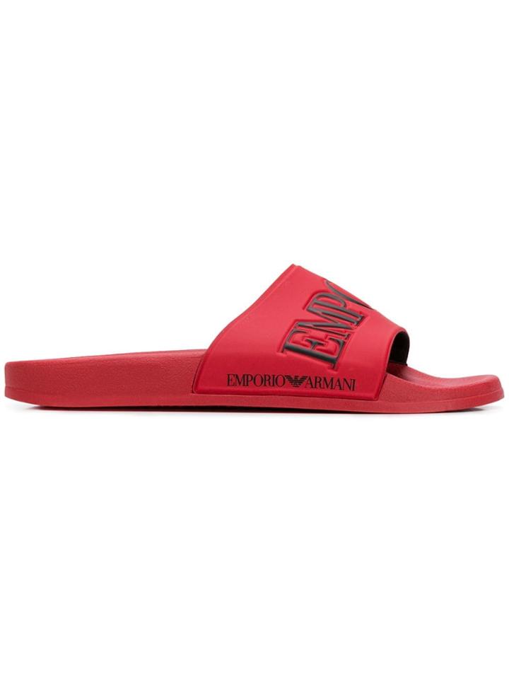 Emporio Armani Logo Sliders - Red