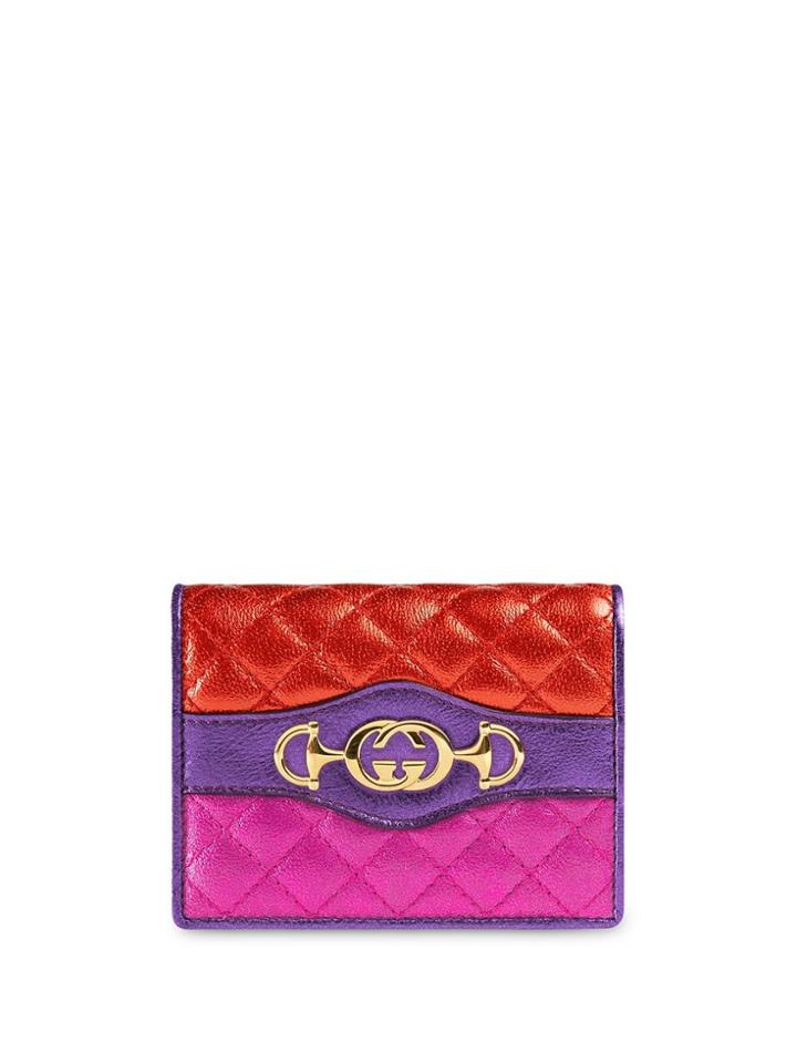 Gucci Laminated Leather Card Case - Purple