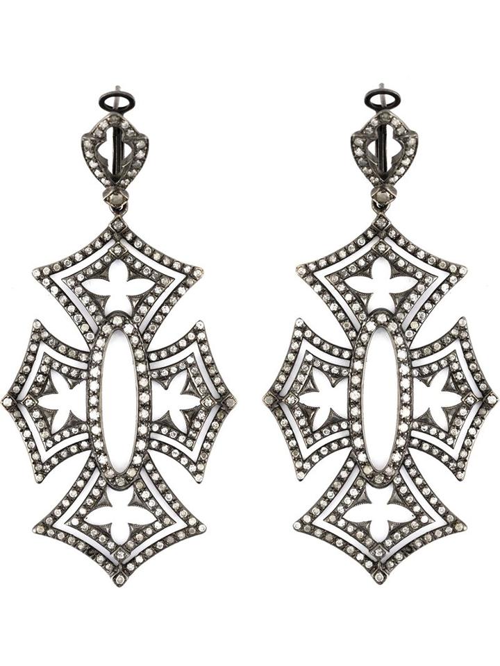 Loree Rodkin 'shadow Cross' Diamond Earrings