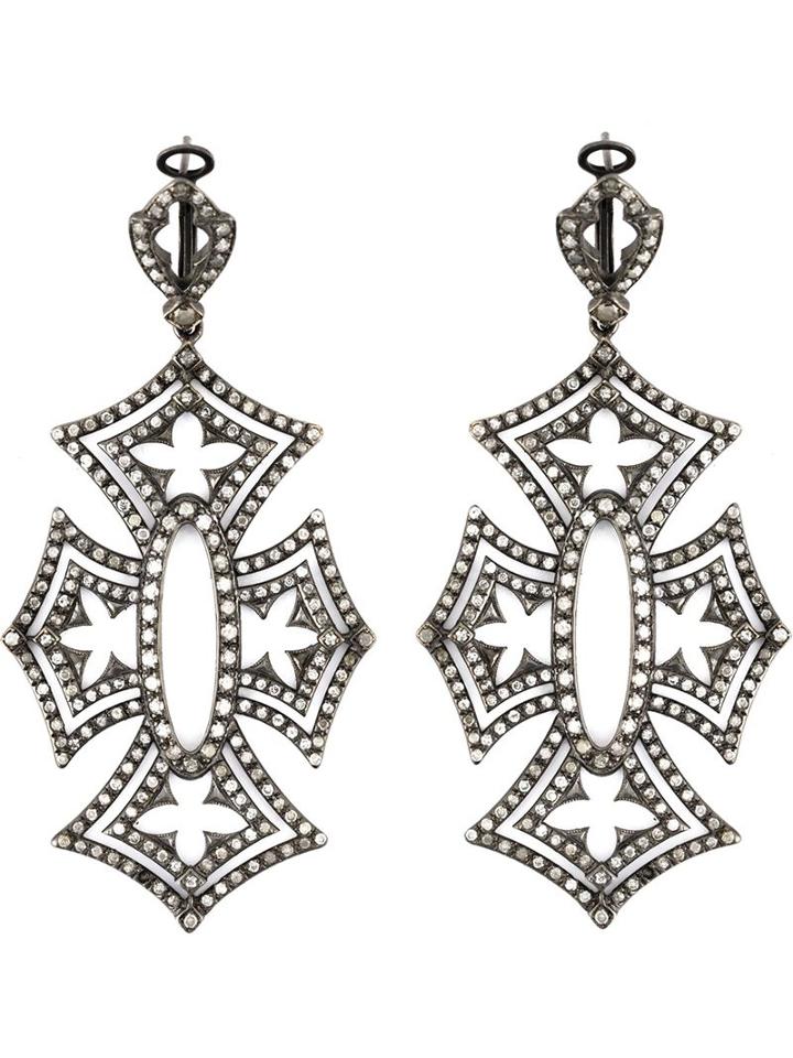 Loree Rodkin 'shadow Cross' Diamond Earrings