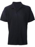 Homme Plissé Issey Miyake Pleated Polo Shirt, Men's, Size: 2, Blue, Recycled Polyester