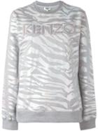 Kenzo 'tiger Stripes' Sweatshirt, Women's, Size: Small, Grey, Cotton