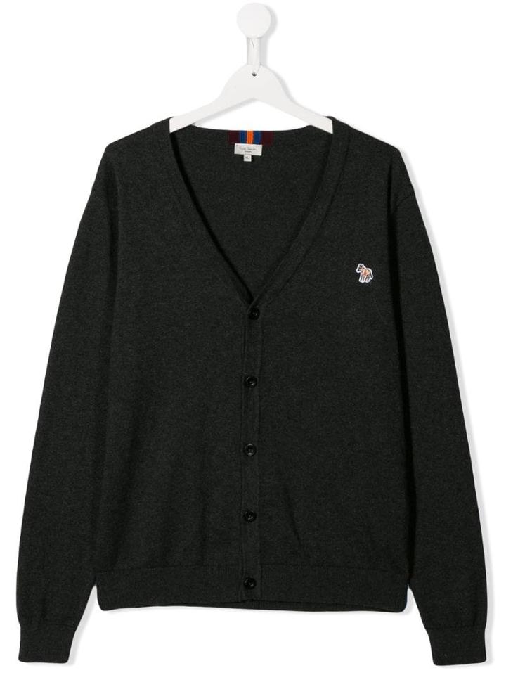Paul Smith Junior Teen Zebra Patch Cardigan - Grey