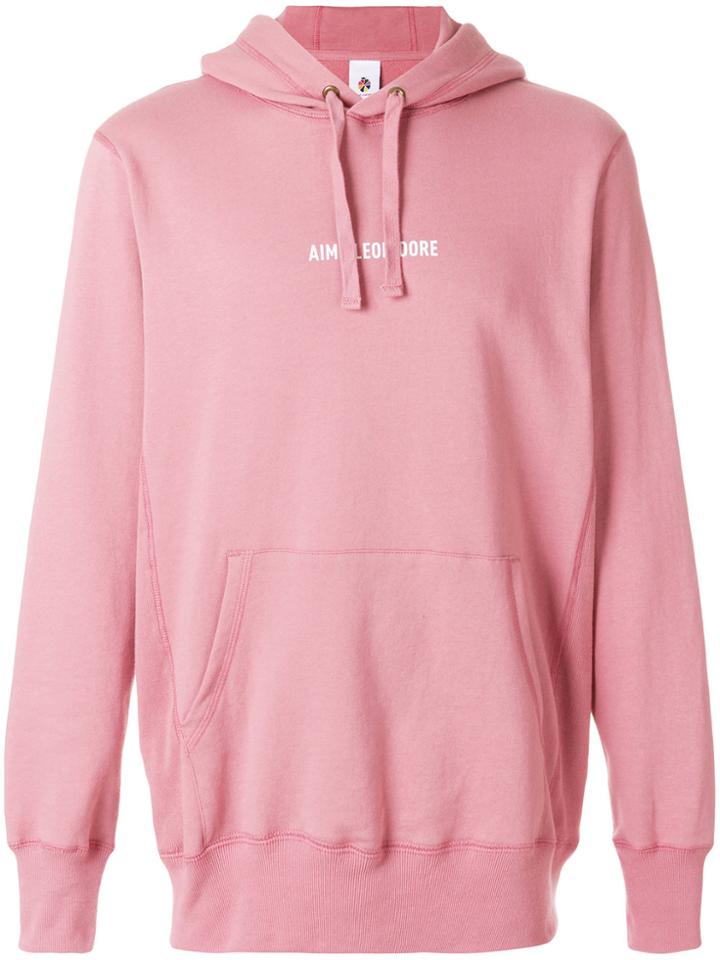 Aimé Leon Dore Logo Printed Hoodie - Pink & Purple