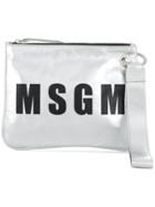 Msgm Logo Clutch - Metallic