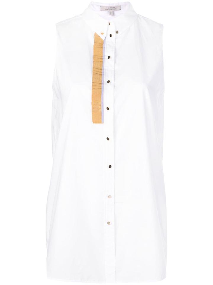 Dorothee Schumacher Contrast Detail Sleeveless Shirt - White