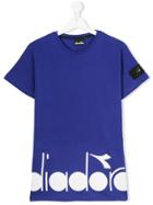 Diadora Junior Logo Print T-shirt - Blue
