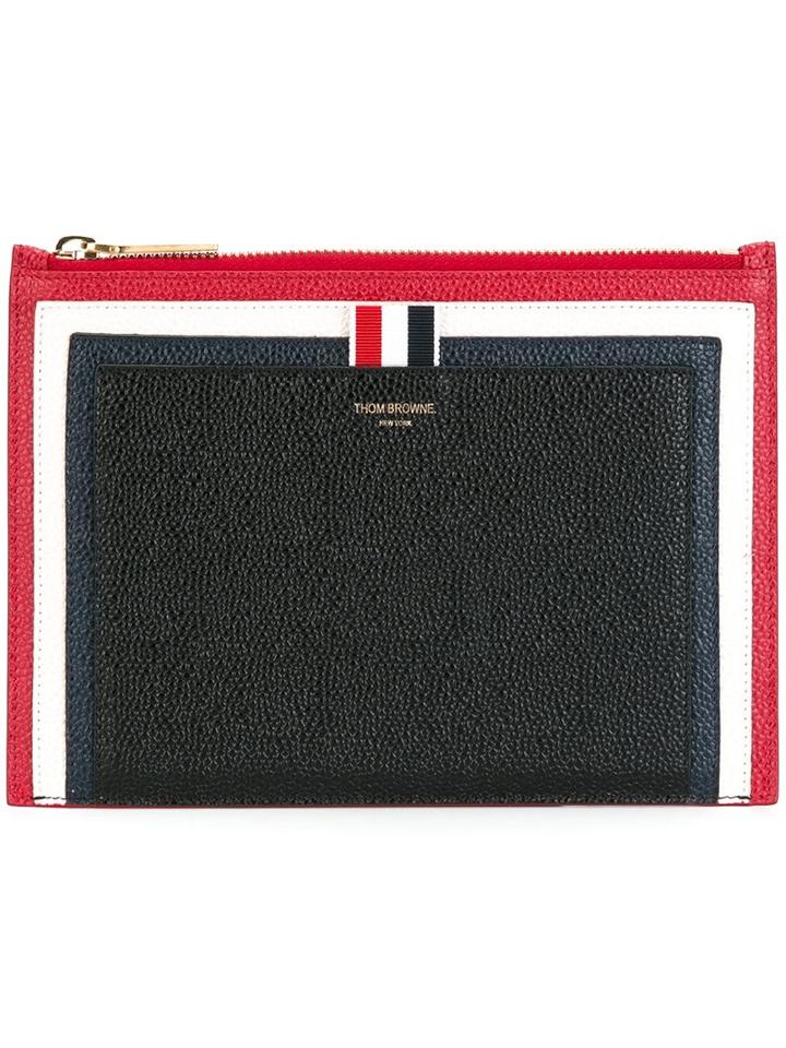 Thom Browne Contrasting Trim Clutch, Women's, Blue