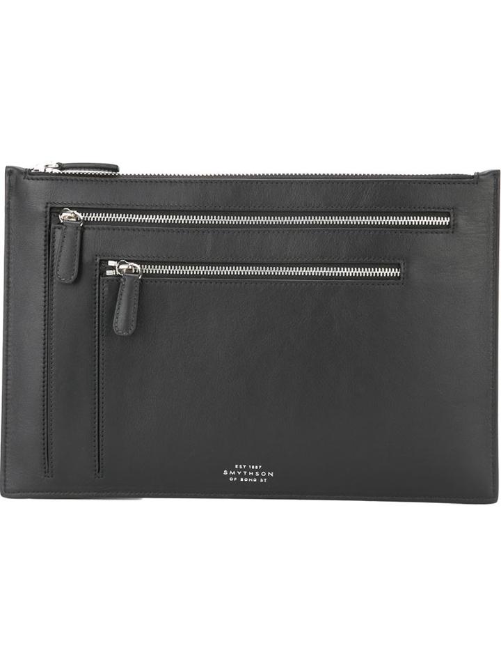 Smythson Multiple Zip Pockets Clutch