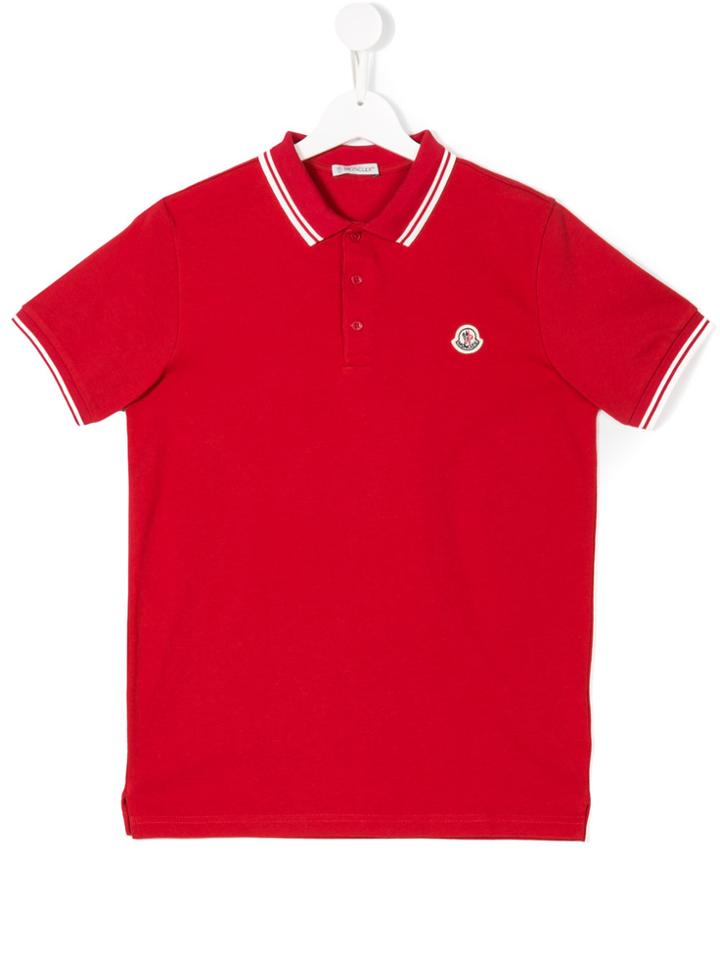 Moncler Kids Teen Logo Polo Shirt - Red