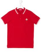 Moncler Kids Teen Logo Polo Shirt - Red