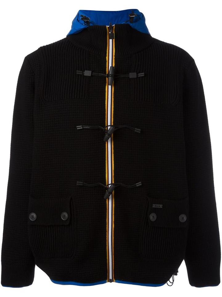 Bark Bark X K-way Short Duffle Jacket, Men's, Size: Large, Black, Wool/polyamide