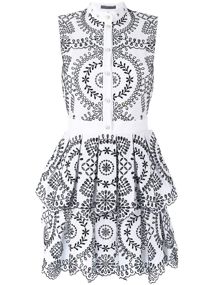 Alexander Mcqueen Broderie Anglaise Poplin Dress, Women's, Size: 40, White, Cotton