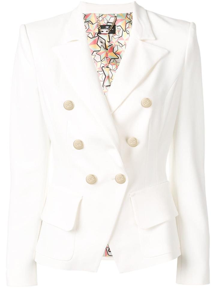 Elisabetta Franchi Double Breasted Blazer - White