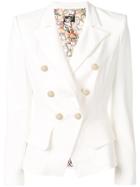 Elisabetta Franchi Double Breasted Blazer - White