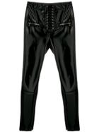 Unravel Project Lace-up Varnished Trousers - Black