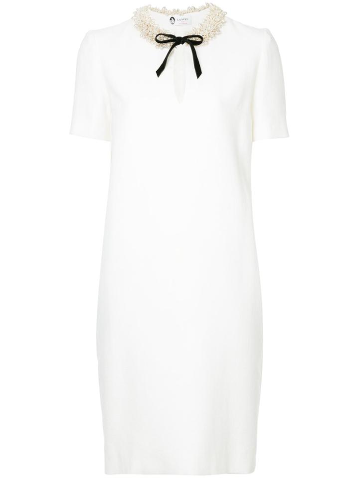 Lanvin Pearl Collar Dress - White