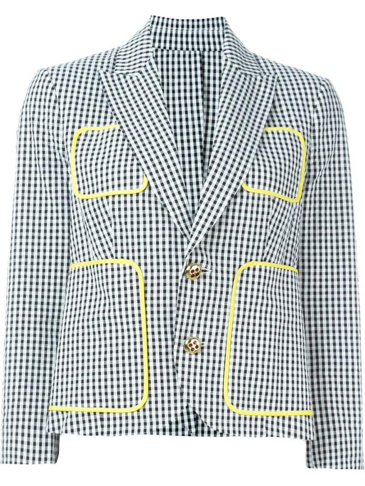 Dsquared2 Gingham Check Blazer, Women's, Size: 38, Black, Cotton