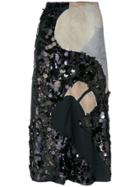 Nina Ricci Pailette Sequin Midi Skirt - Blue