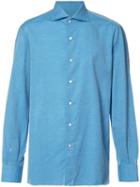 Isaia Classic Shirt, Men's, Size: 16 1/2, Blue, Cotton
