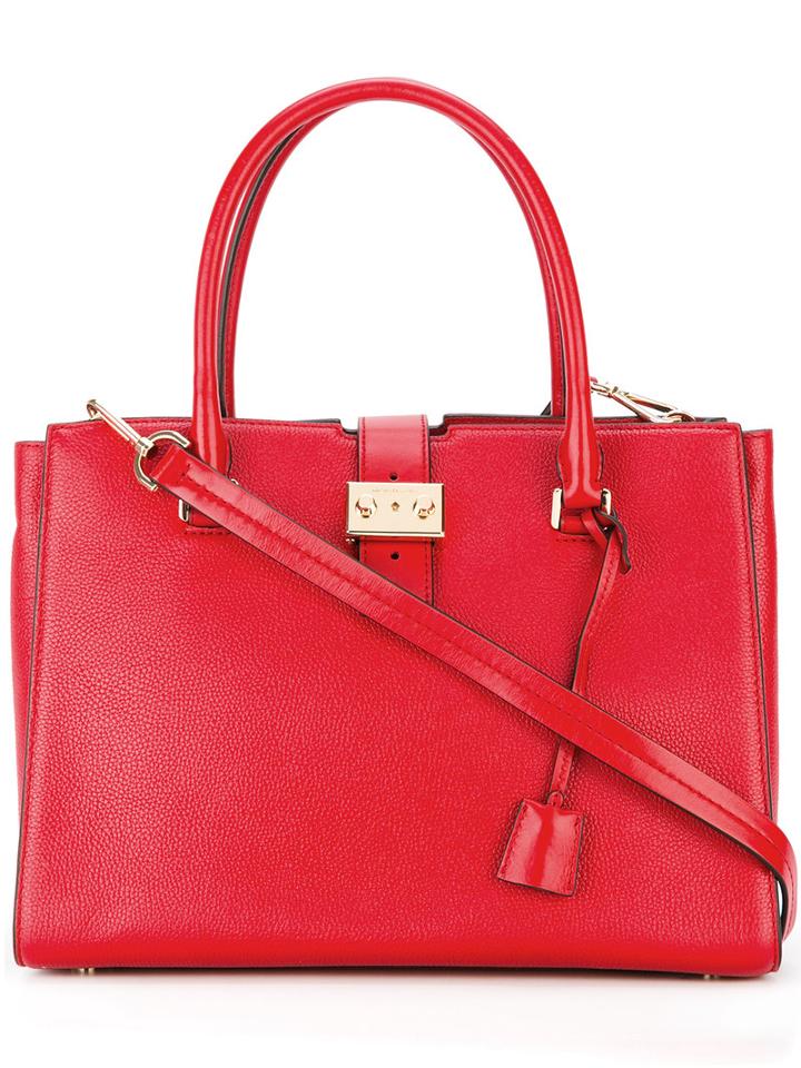 Michael Michael Kors - Double Handles Shoulder Bag - Women - Calf Leather - One Size, Women's, Red, Calf Leather