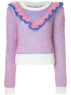 Vivetta Ruffle Trim Sweater - Pink & Purple