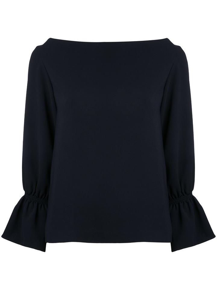 Estnation - Trumpet Sleeve Blouse - Women - Acetate - 38, Black, Acetate