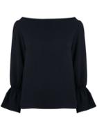 Estnation - Trumpet Sleeve Blouse - Women - Acetate - 38, Black, Acetate