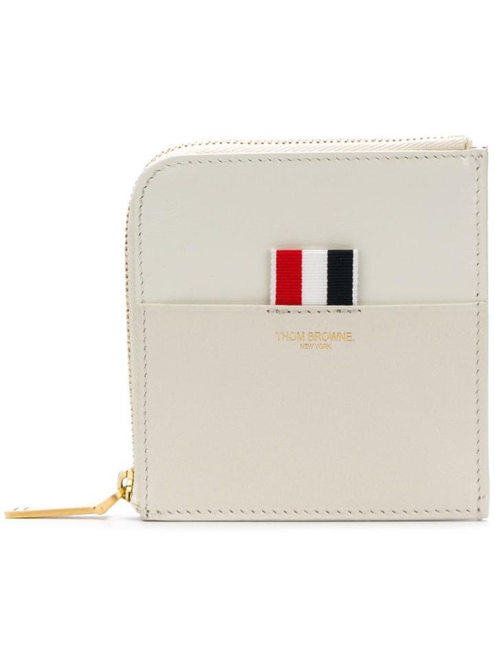 Thom Browne Half Zipped Wallet - Nude & Neutrals