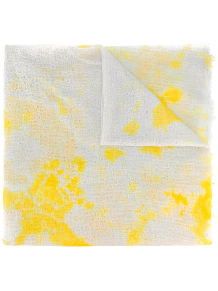 Suzusan Printed Scarf, Adult Unisex, Grey, Cashmere