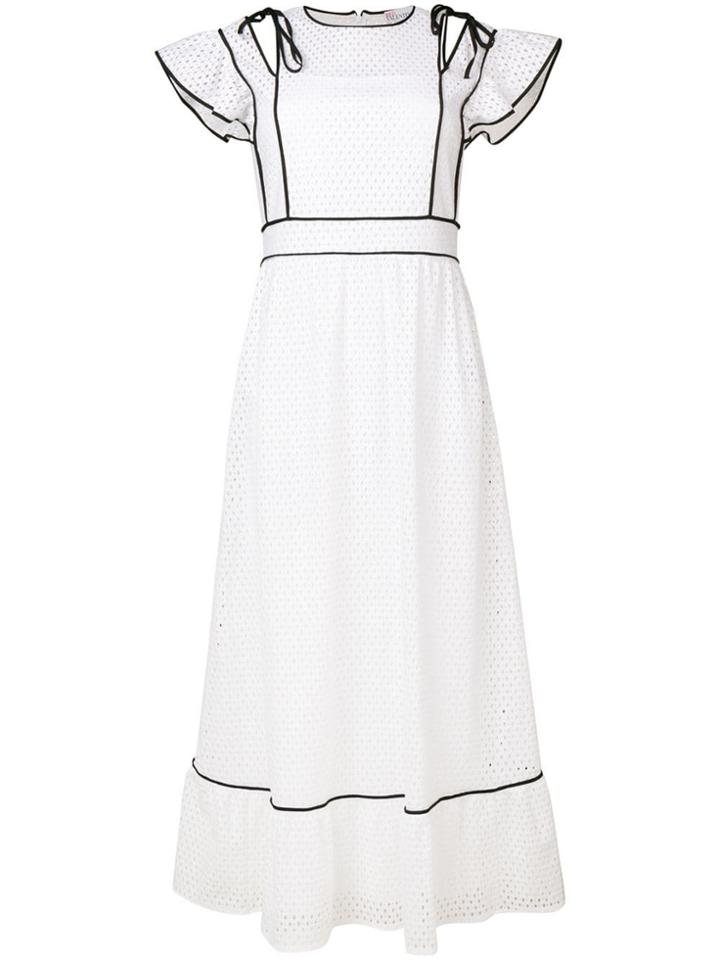 Red Valentino Ruffled Broderie Anglaise Maxi Dress - White