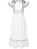 Red Valentino Ruffled Broderie Anglaise Maxi Dress - White