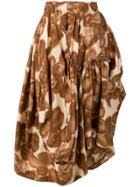 Comme Des Garçons Vintage Abstract Print Asymmetric Skirt - Brown