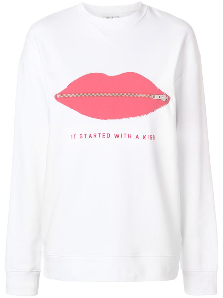 Zoe Karssen Zipped Lips Sweatshirt - White