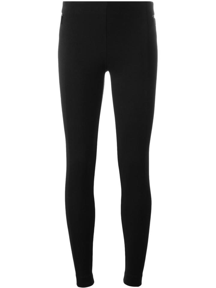 Michael Michael Kors Zip Detail Stretch Leggings, Women's, Size: 10, Black, Polyester/viscose/spandex/elastane