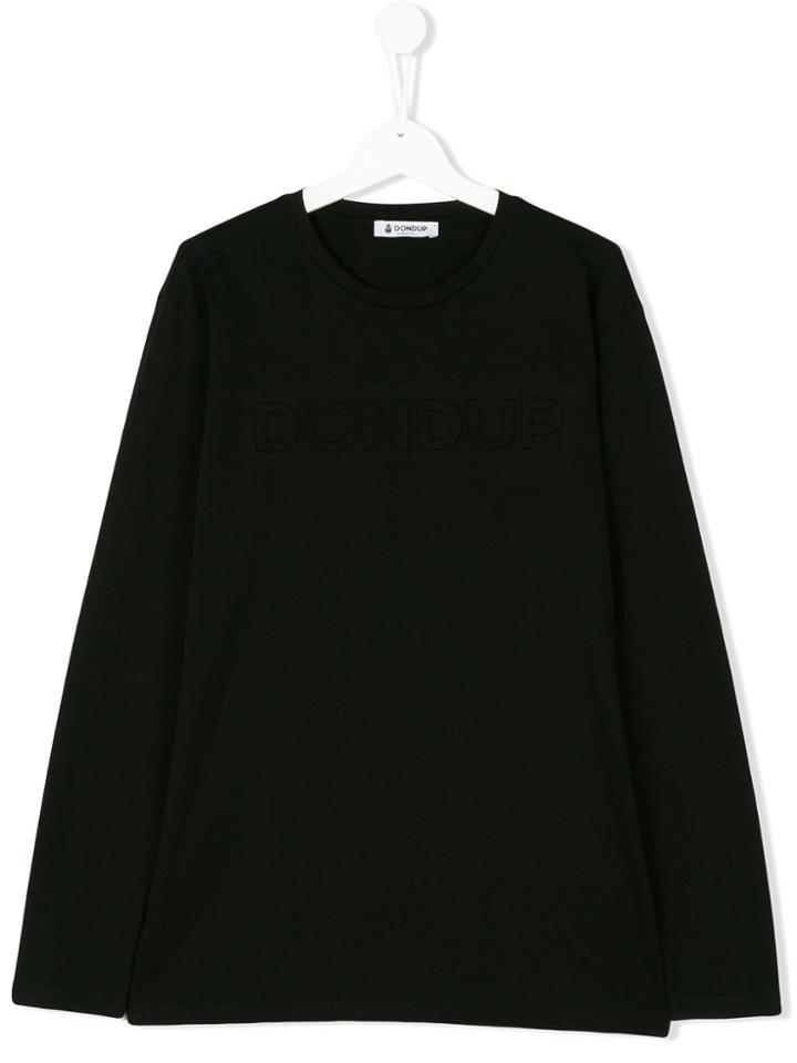 Dondup Kids Teen Long Sleeve Logo T-shirt - Black
