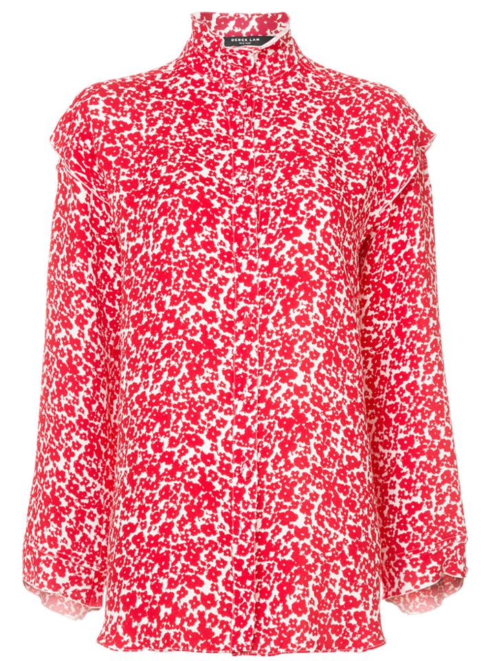 Derek Lam Long Sleeve Button-down Blouse With Ruffle Detail - White