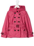 Burberry Kids Double Breasted Trench Coat, Girl's, Size: 8 Yrs, Pink/purple