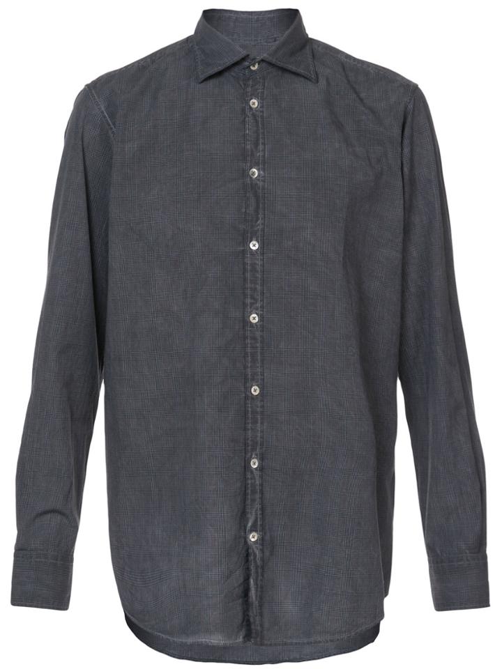 Massimo Alba Classic Checked Shirt - Black
